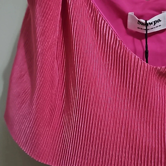 Showpo ELOWEN PLISSE CROP Top Pink Size US 8 NWT - Picture 8 of 9
